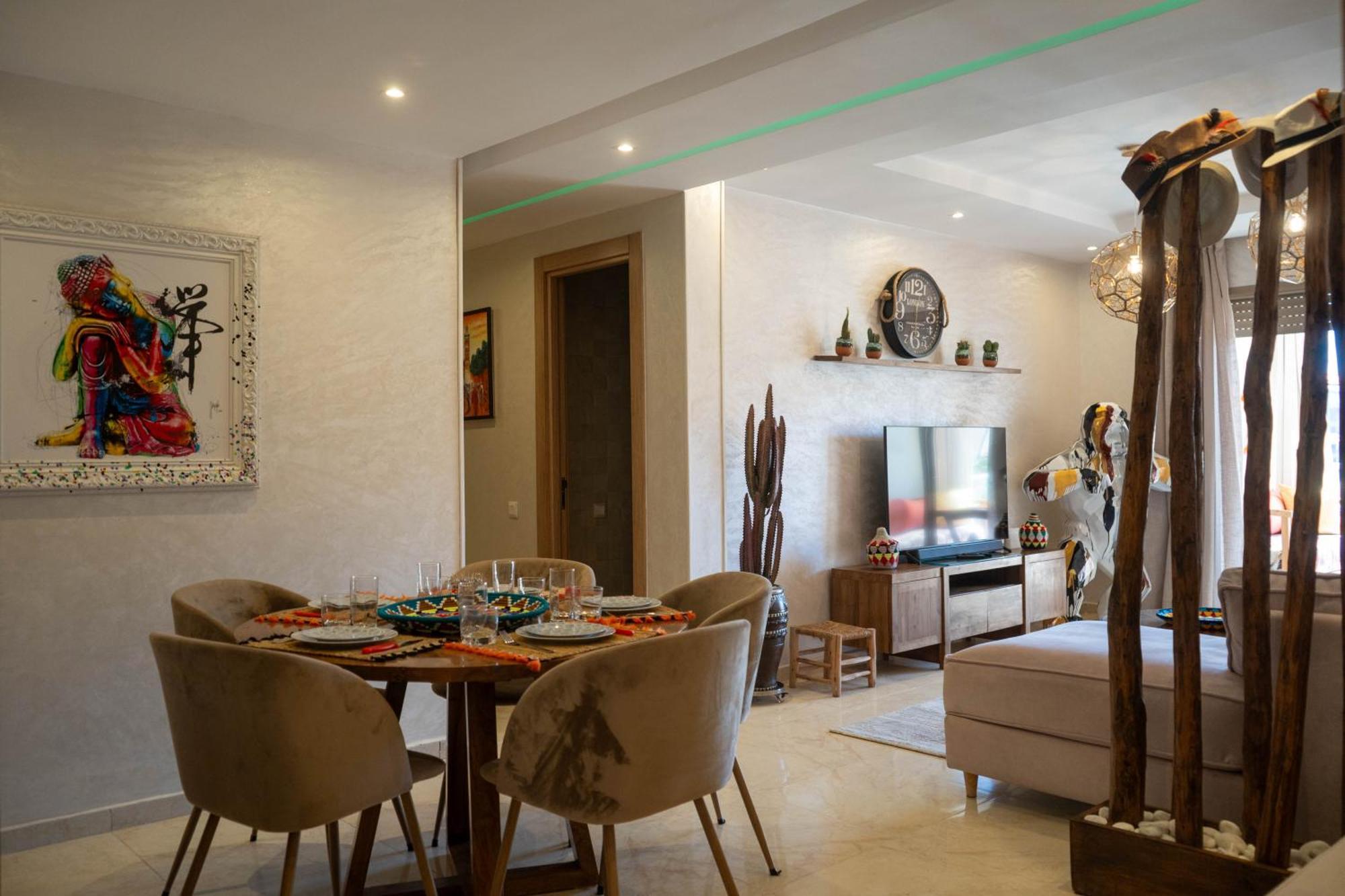 Magnifique Appartement Moderne De 2 Chambres Avec Piscine A 10 Min Du Centre De Marrakech Marrakesh Exterior photo